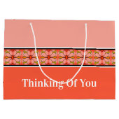 Bloemen geaccentueerde streep groot cadeauzakje (Achterkant)