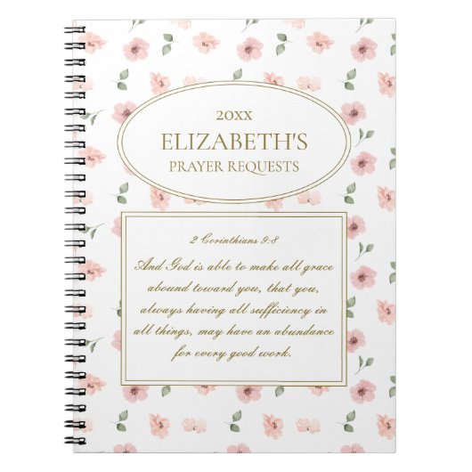 Bloemen Gebed Verzoeken Tijdschrift Notitieboek (Voorkant)