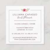 Bloemen & gebladerte Boutique lijst Vierkante Visitekaartje (Achterkant)