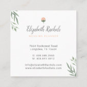 Bloemen & gebladerte Boutique Wedding Planner Vierkante Visitekaartje (Achterkant)