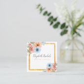 Bloemen & gebladerte Boutique Wedding Planner Vierkante Visitekaartje (Staand voorkant)