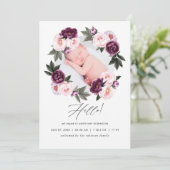 Bloemen Geboorte Aankondiging Fotokaart (Staand voorkant)