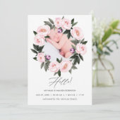 Bloemen Geboorte Aankondiging Fotokaart (Staand voorkant)