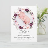 Bloemen Geboorte Aankondiging Fotokaart (Staand voorkant)