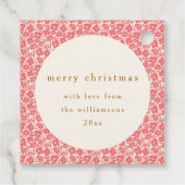  Bloemen Gedempt Rood Schattige Aangepaste Kerstmi Bedankjes Labels (Achterkant)