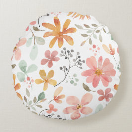 Bloemen Gedrukt Gooi Rond Kussen