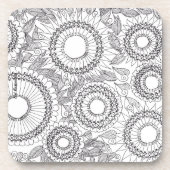 Bloemen gedrukte kaarsen bier onderzetter (Voorkant)