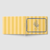 Bloemen Geel Blauw Boeket Streep Bruiloft Gastenboek (Volledig)