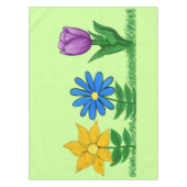  Bloemen Geel Blauw Paarse Tafeldoek Tafelkleed (Voorkant)