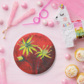 Bloemen Geel Bloemenkunst Custom Paper Borden 7 in Papieren Bordje (Feest)