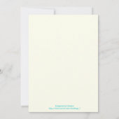 Bloemen geel turquoise bruiloft uitnodiging (Achterkant)