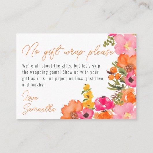 Bloemen Geen Cadeauverpakking Bloemen Bruids displ Informatiekaartje (Voorkant)