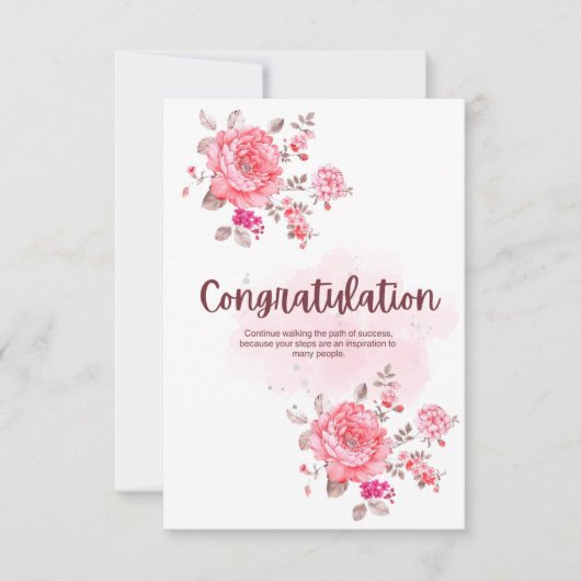 Bloemen Gefeliciteerd Kaart met Inspirerend (Voorkant)
