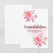 Bloemen Gefeliciteerd Kaart met Inspirerend (Voorkant / Achterkant)