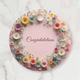 Bloemen Gefeliciteerd met je voorkeurtags Bedankjes Labels