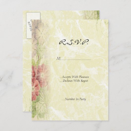  Bloemen Geïnspireerd R.S.V.P Uitnodiging Briefkaart (Voorkant / Achterkant)