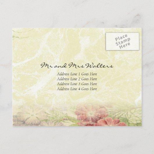 Bloemen Geïnspireerd R.S.V.P Uitnodiging Briefkaart (Achterkant)