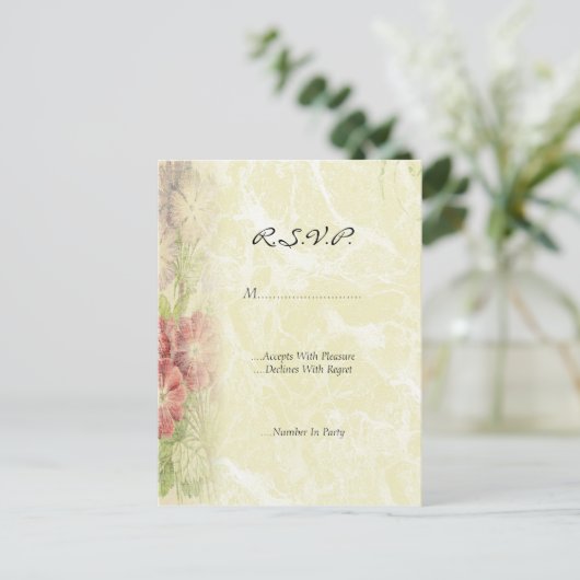  Bloemen Geïnspireerd R.S.V.P Uitnodiging Briefkaart (Staand voorkant)