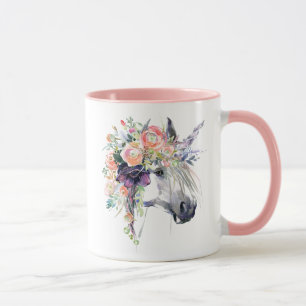 Bloemen Geklede Eenhoorn Mok