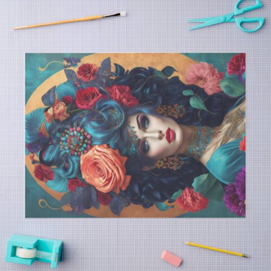 Bloemen gekroond ontkoppelpapier tissuepapier (Craft)