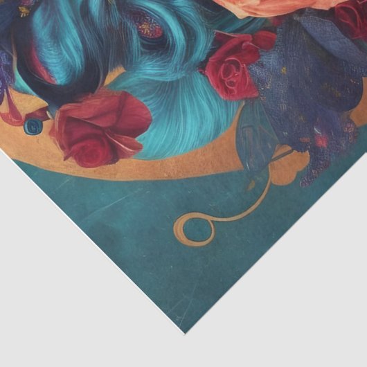 Bloemen gekroond ontkoppelpapier tissuepapier (Detail)