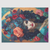 Bloemen gekroond ontkoppelpapier tissuepapier (Voorkant)