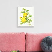 bloemen, gele rozen van Redoute Canvas Afdruk (Insitu (Woonkamer))