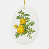  bloemen, gele rozen van Redoute Keramisch Ornament (Voorkant)