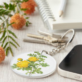  bloemen, gele rozen van Redoute Sleutelhanger (Voorkant Rechts)