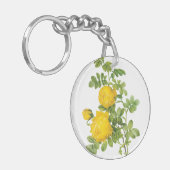  bloemen, gele rozen van Redoute Sleutelhanger (Voorkant Links)