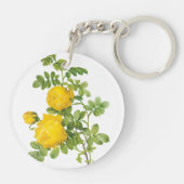  bloemen, gele rozen van Redoute Sleutelhanger (Achterkant)