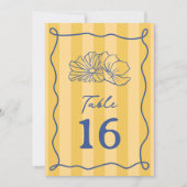 Bloemen Gele Streep Bruiloft Kaart (Voorkant)