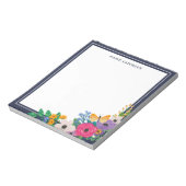 Bloemen gele vlinder toevoegen Jouw naam Notitieblok (Linkerzijde)