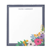 Bloemen gele vlinder toevoegen Jouw naam Notitieblok (Voorkant)