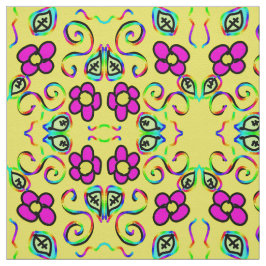 Bloemen Gelukkige Gele Achtergrond Stof