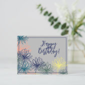 Bloemen Gelukkige Verjaardag Briefkaart (Staand voorkant)
