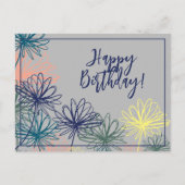 Bloemen Gelukkige Verjaardag Briefkaart (Voorkant)