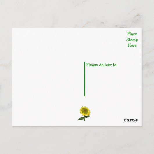 Bloemen Gelukkige Verjaardag Gele Zonnebloem Bloem Briefkaart (Achterkant)