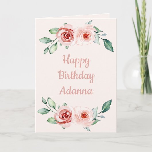 Bloemen Gelukkige verjaardag mijn liefde Kaart (Voorkant)