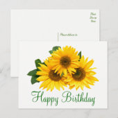 Bloemen Gelukkige Verjaardag Zonnebloem Gele Bloem Briefkaart (Voorkant / Achterkant)