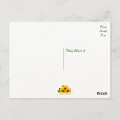Bloemen Gelukkige Verjaardag Zonnebloem Gele Bloem Briefkaart (Achterkant)