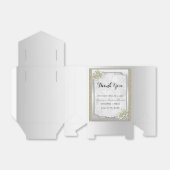 Bloemen Gem Zilver ingelijst, Goud & Zilveren Brui Bedankdoosjes (Uitgevouwen)