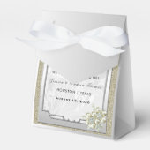 Bloemen Gem Zilver ingelijst, Goud & Zilveren Brui Bedankdoosjes (Voorkant Zijde)