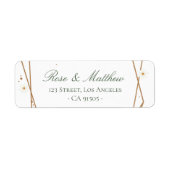 Bloemen geometrisch adreslabel etiket (Voorkant)