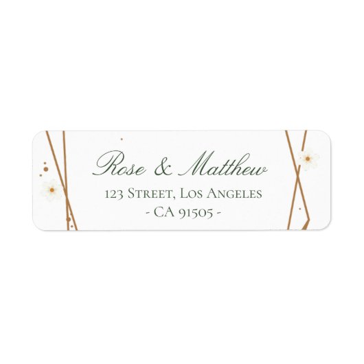 Bloemen geometrisch adreslabel etiket (Voorkant)