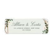 Bloemen geometrisch groen adres etiket (Voorkant)