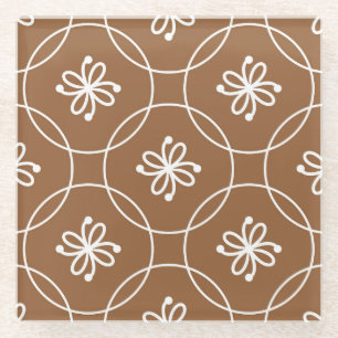 Bloemen geometrisch: kunstpatroon. glazen onderzetter