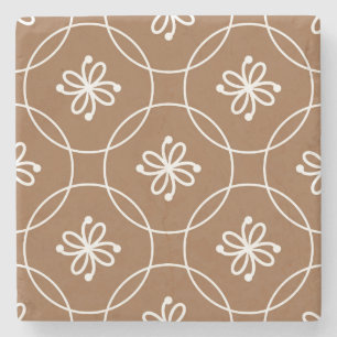 Bloemen geometrisch: kunstpatroon. stenen onderzetter