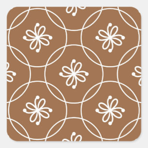 Bloemen geometrisch:  kunstpatroon. vierkante sticker