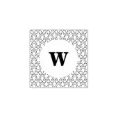 Bloemen geometrisch patroon lijst rond monogram rubberstempel (Afrduk)